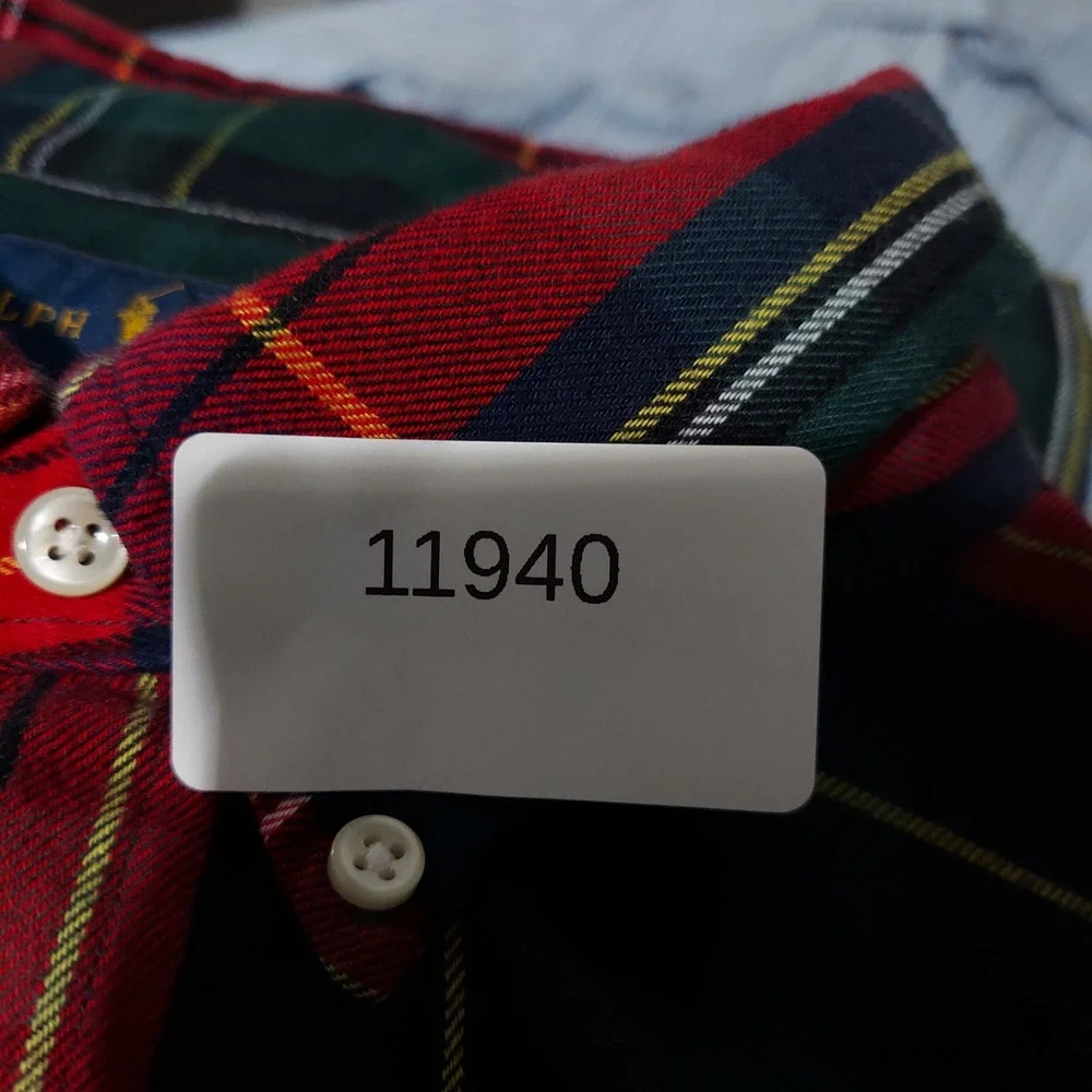 Ralph Lauren Button Down Mens 2XB Red Plaid Performance Long Sleeve Shirt